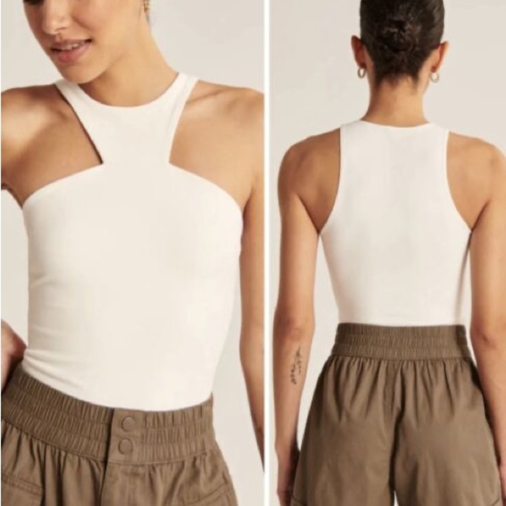 Abercrombie Seamless Fabric High-Neck Bodysuit Women XXL Brown